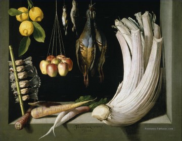 Gibier aux légumes et fruits Nature morte réalisme Peinture à l'huile